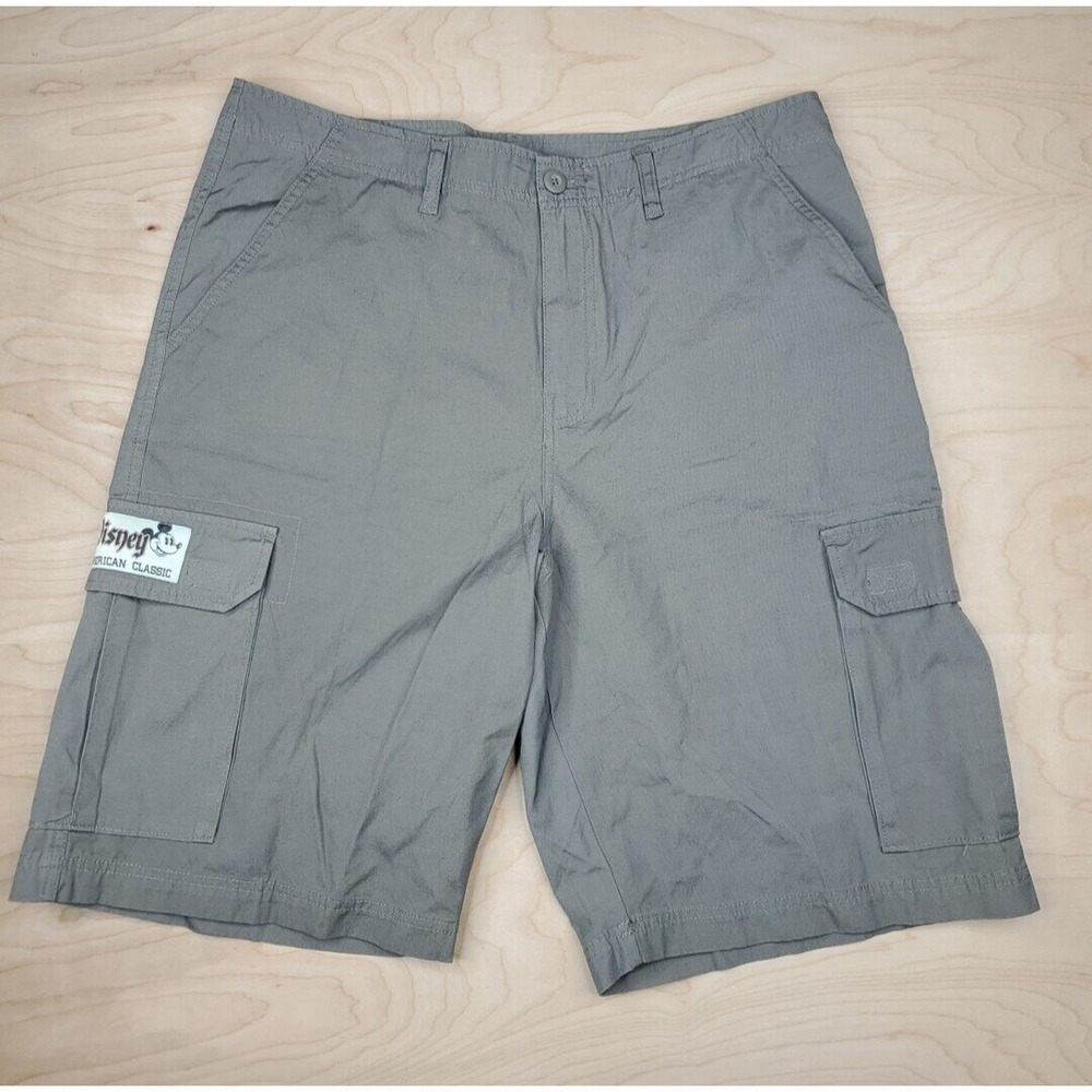 Disney Cargo Shorts Mens 36 Gray Mickey Mouse American Classics Disneyland